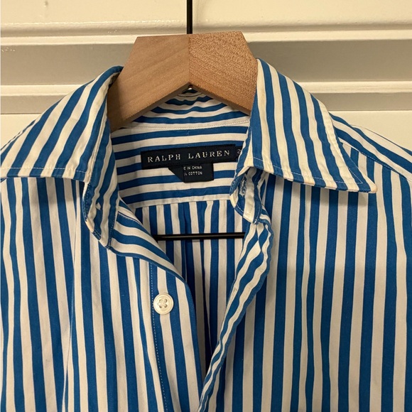 Ralph Lauren Blue and White Striped Shirt - Picture 2 of 8